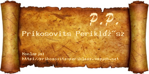 Prikosovits Periklész névjegykártya